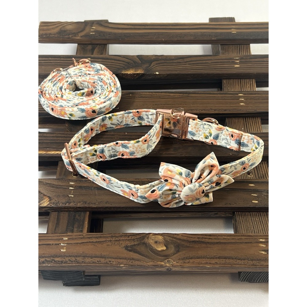 Unique Style Paws Summer Dog Collar with Floral Bow,Colorful Bow Tie Puppy Co